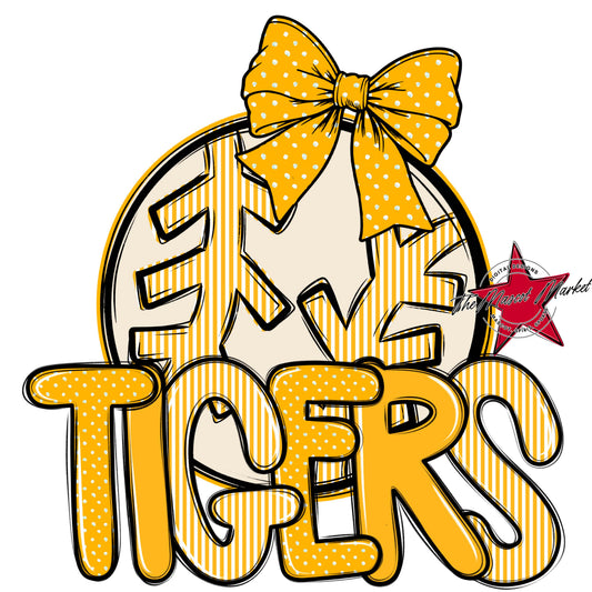 Tigers Baseball-Softball Spirit Design-Yellow