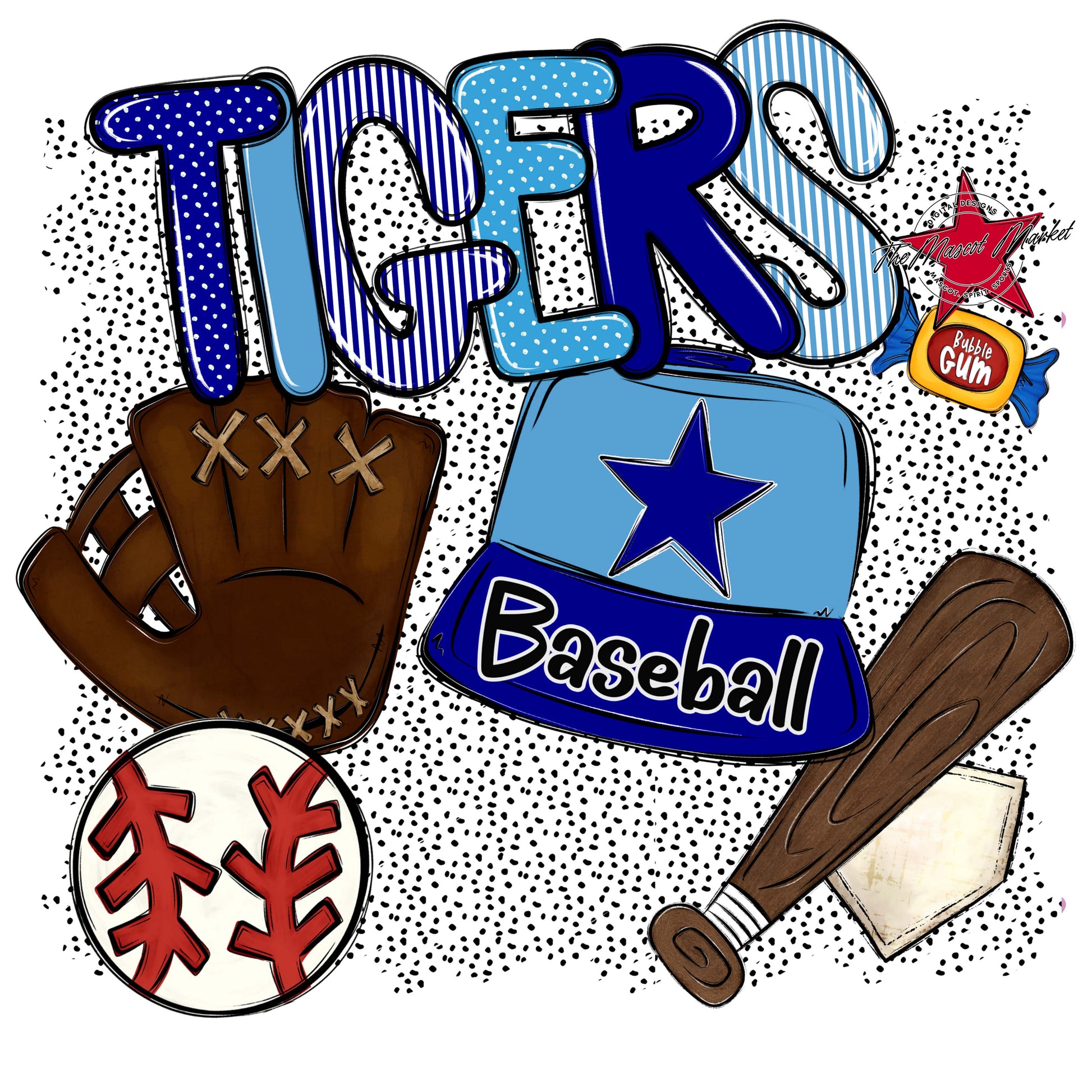 Tigers Baseball Spirit-Blue & Carolina Blue
