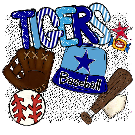 Tigers Baseball Spirit-Blue & Carolina Blue