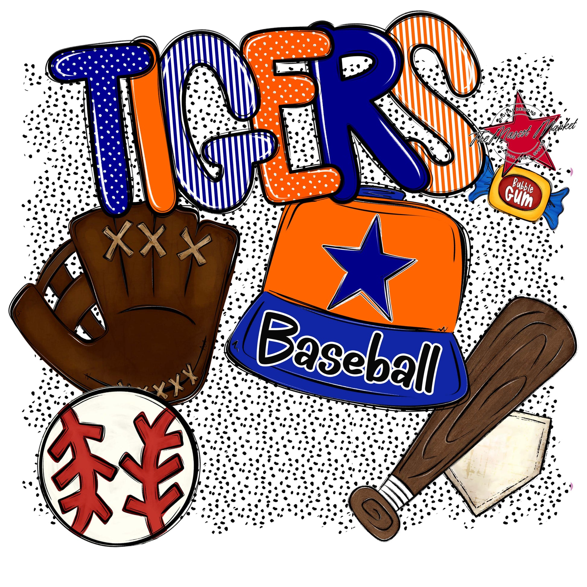 Tigers Baseball Spirit-Blue & Orange