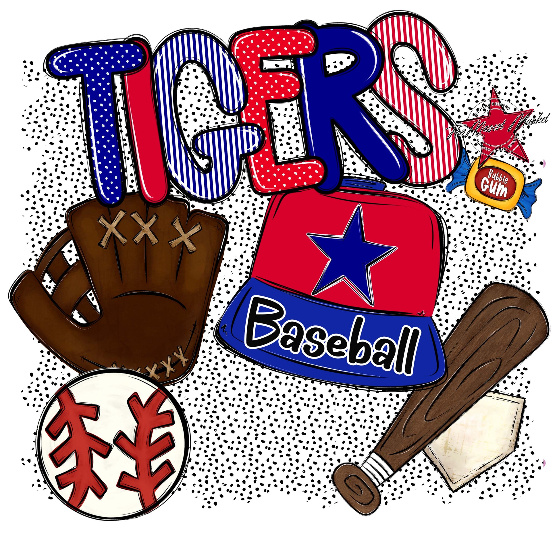 Tigers Baseball Spirit-Blue & Red