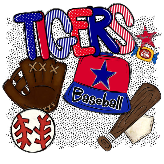 Tigers Baseball Spirit-Blue & Red