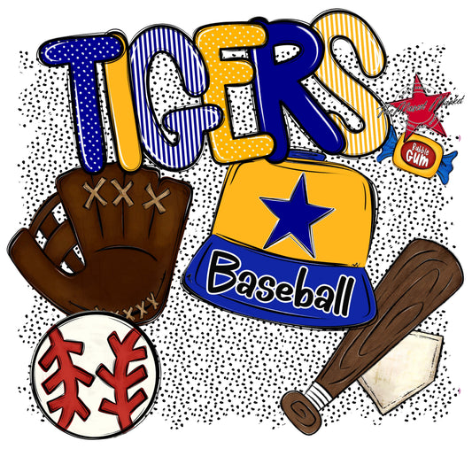 Tigers Baseball Spirit-Blue & Yellow