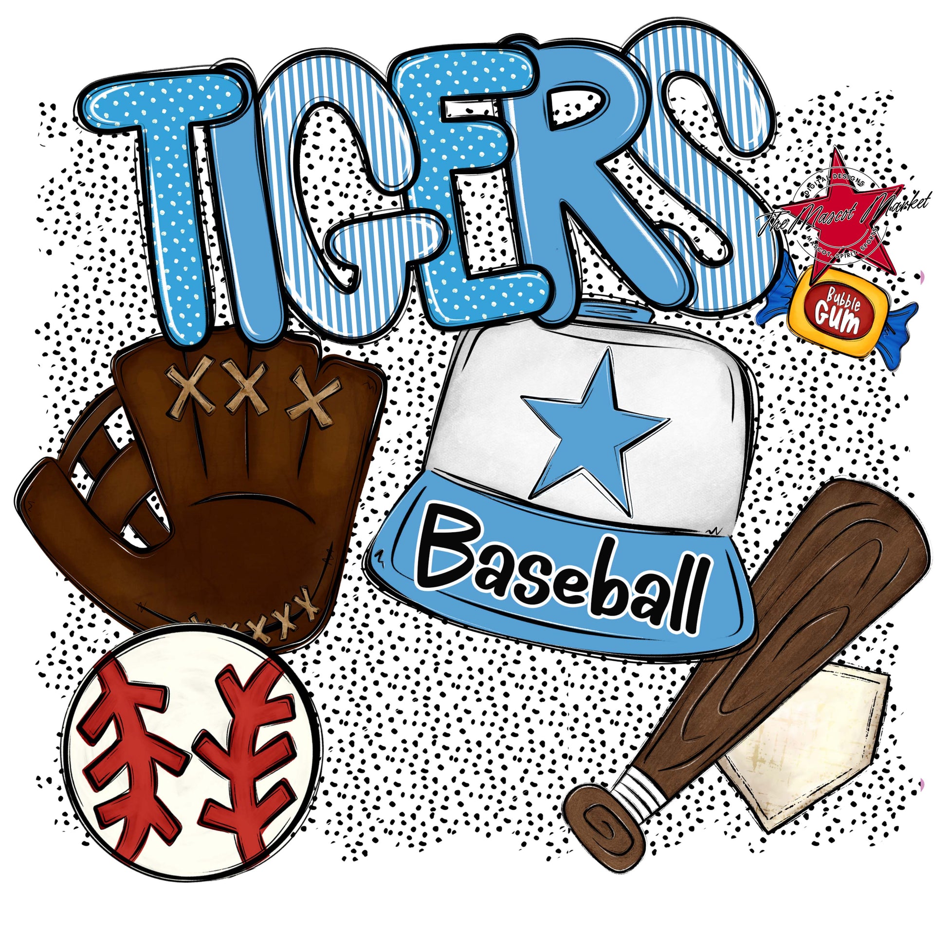 Tigers Baseball Spirit-Carolina Blue