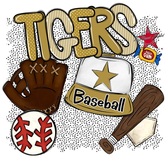 Tigers Baseball Spirit-Gold