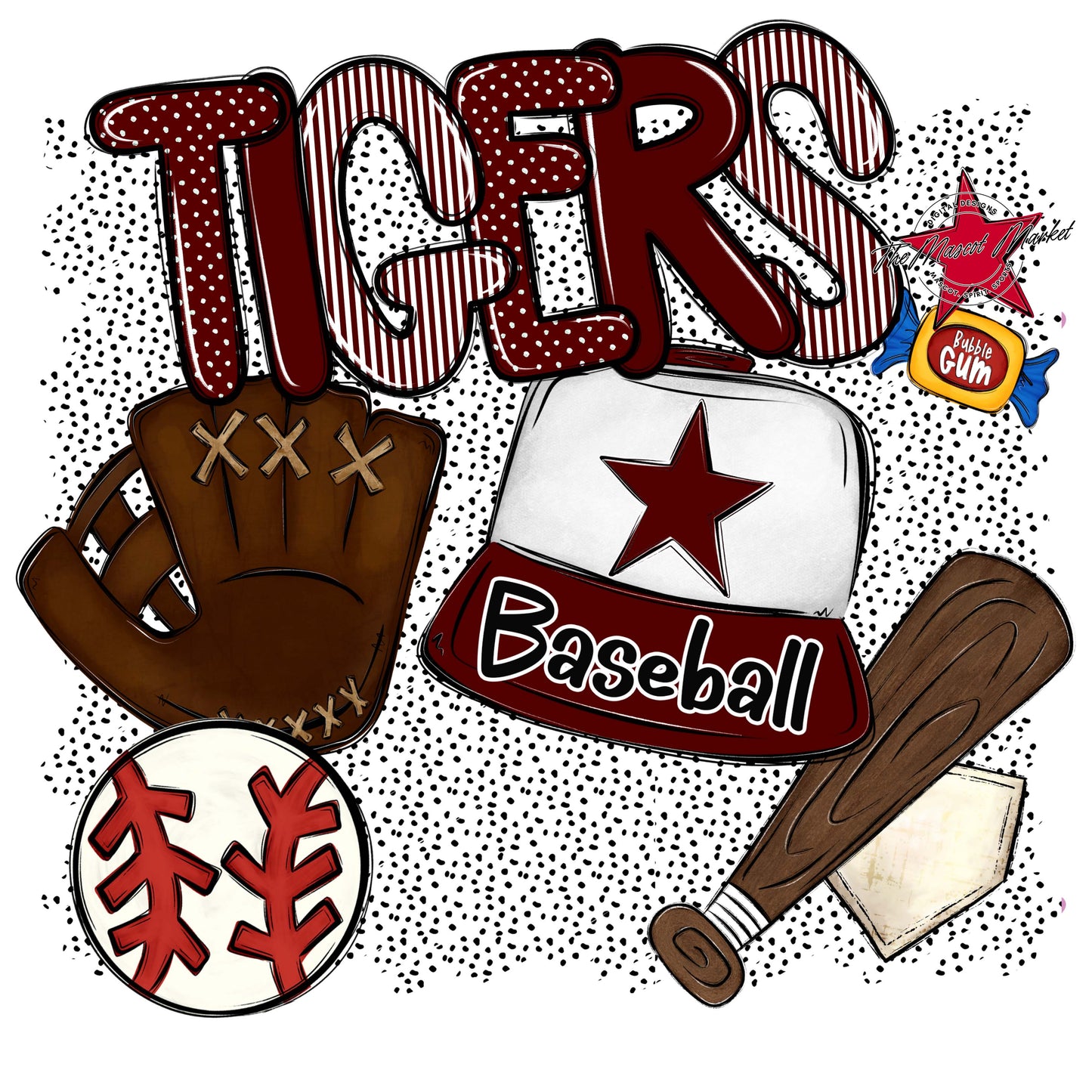 Tigers Baseball Spirit-Maroon