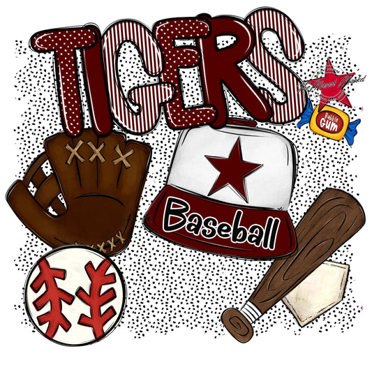 Tigers Baseball Spirit-Maroon