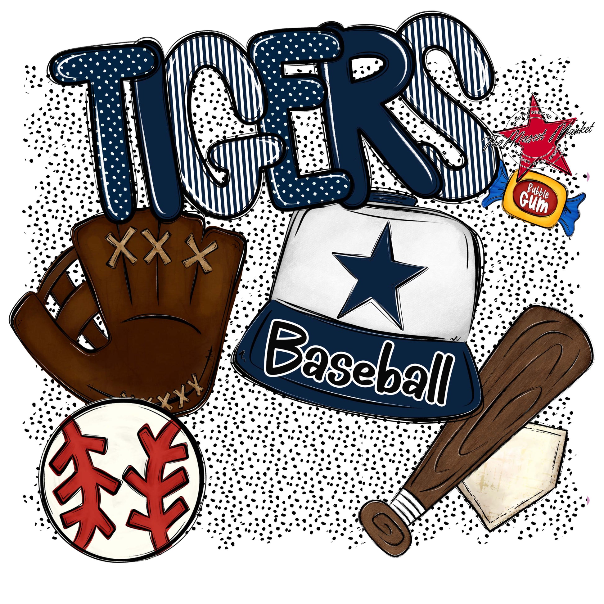 Tigers Baseball Spirit-Navy