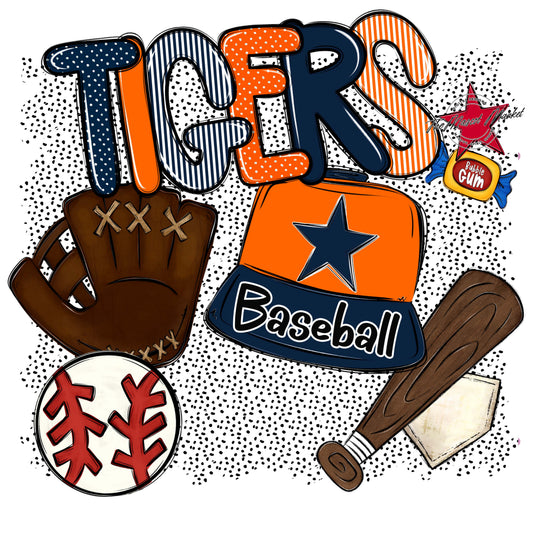 Tigers Baseball Spirit-Navy & Orange