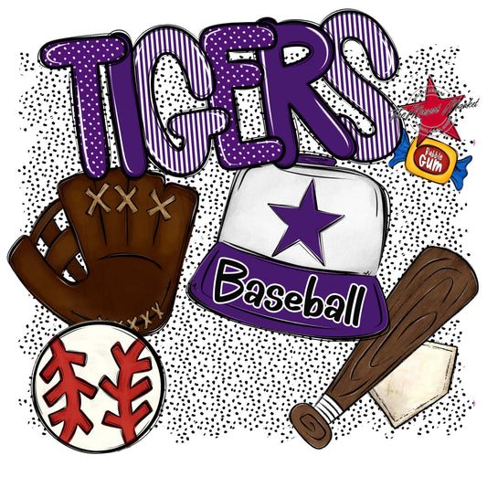 Tigers Baseball Spirit-Purple