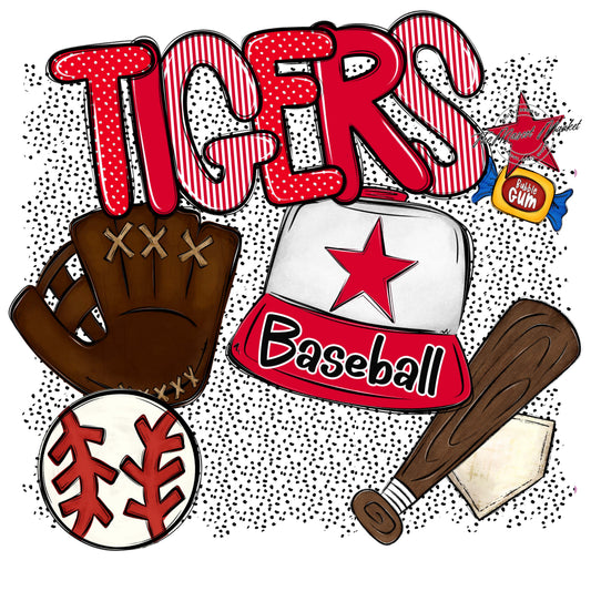 Tigers Baseball Spirit-Red