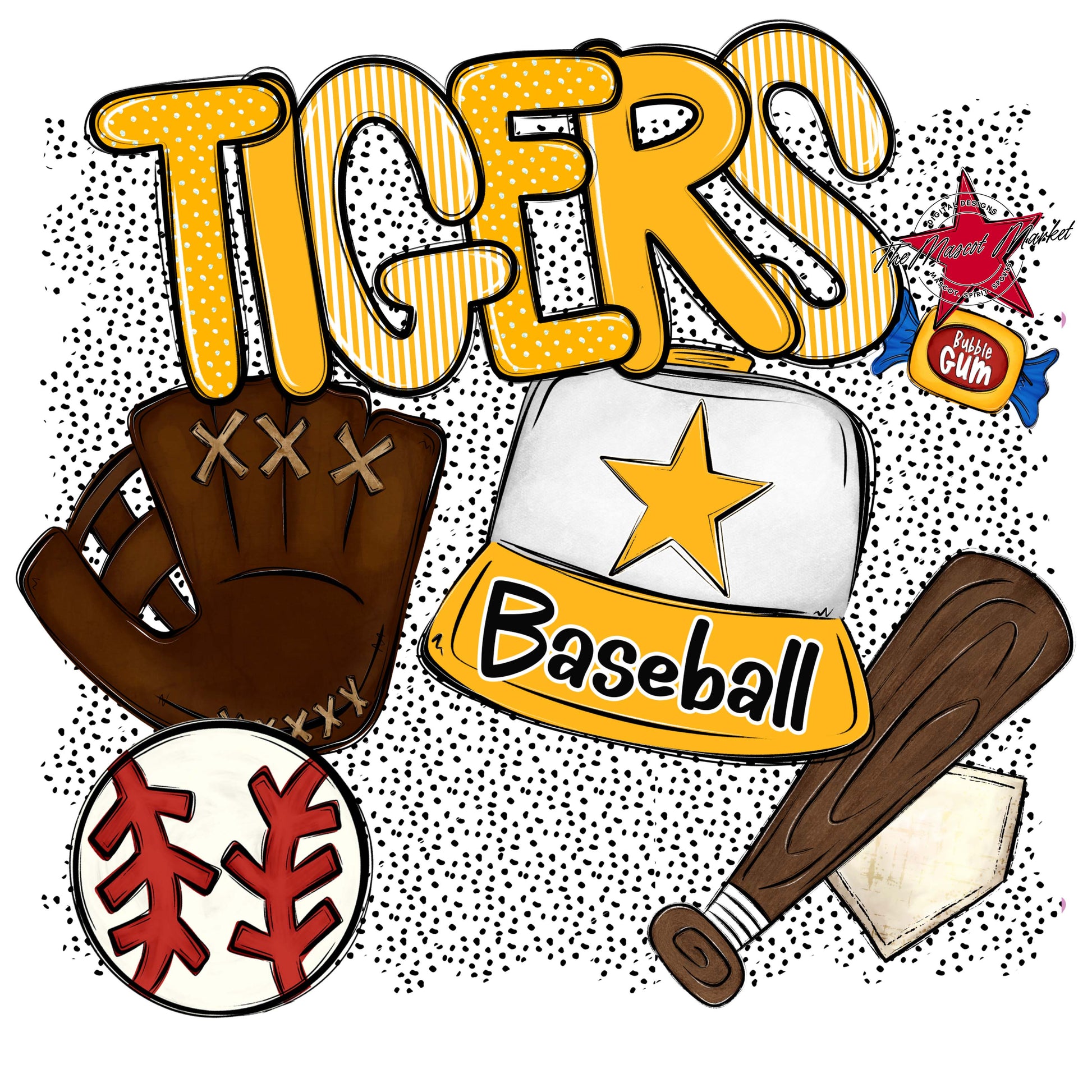 Tigers Baseball Spirit-Yellow