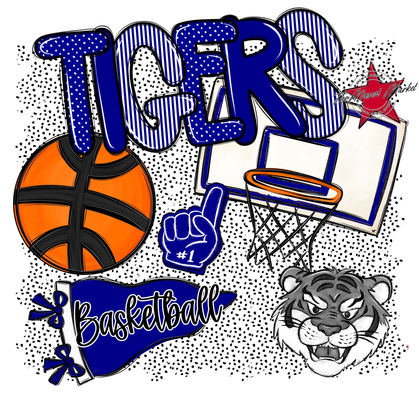 Tigers Basketball Spirit-Blue