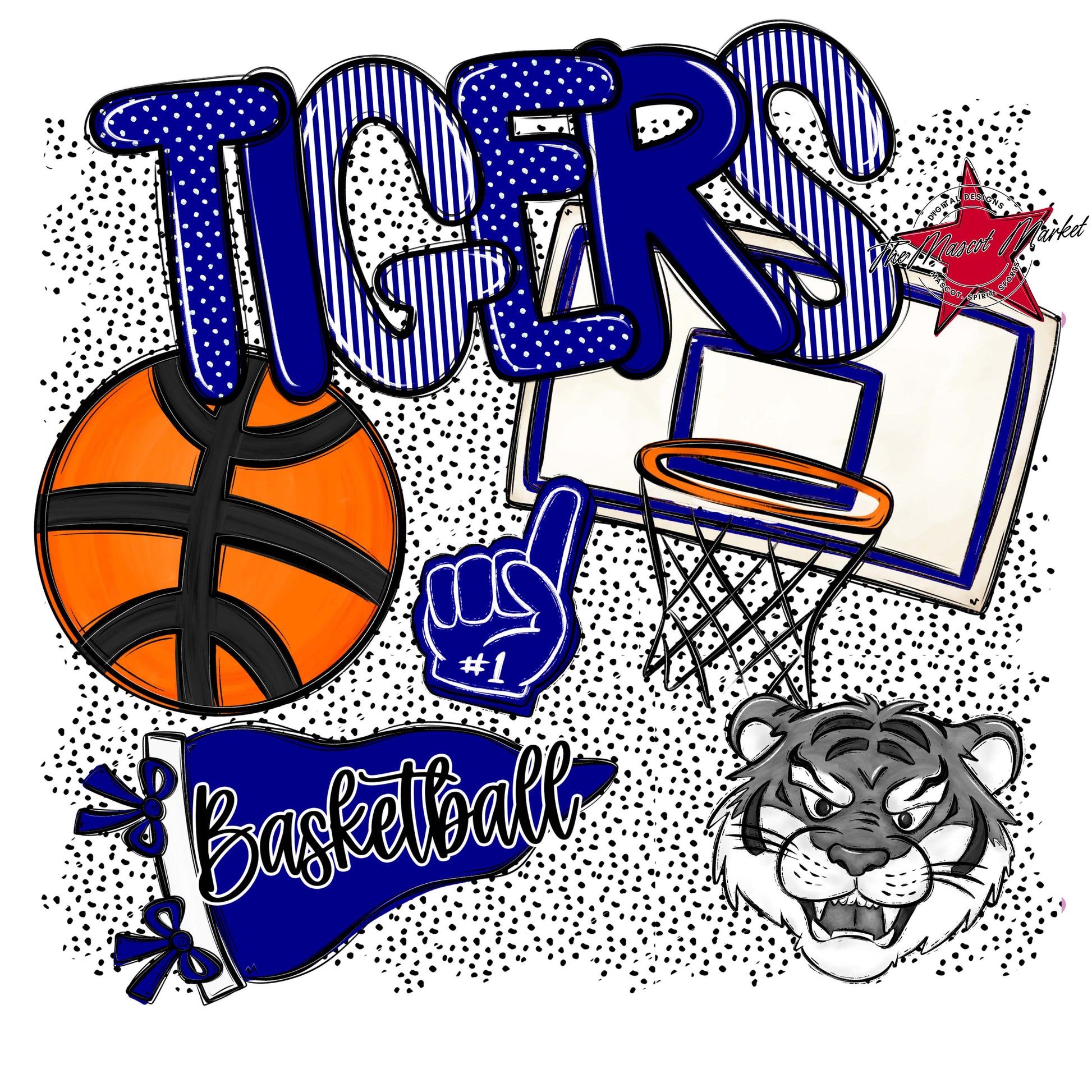 Tigers Basketball Spirit-Blue