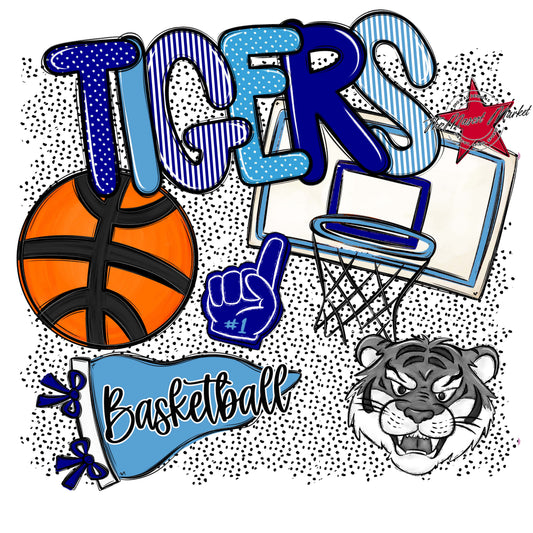 Tigers Basketball Spirit-Blue & Carolina Blue