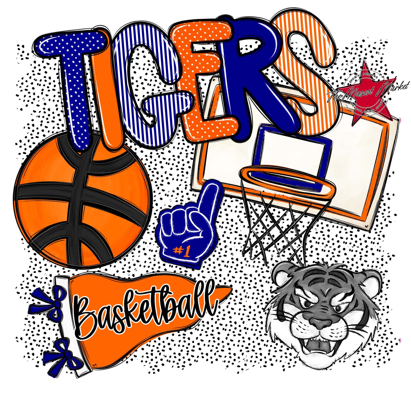 Tigers Basketball Spirit-Blue & Orange