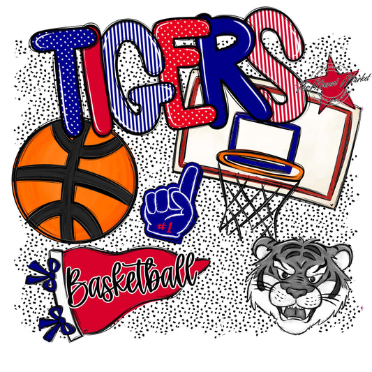 Tigers Basketball Spirit-Blue & Red