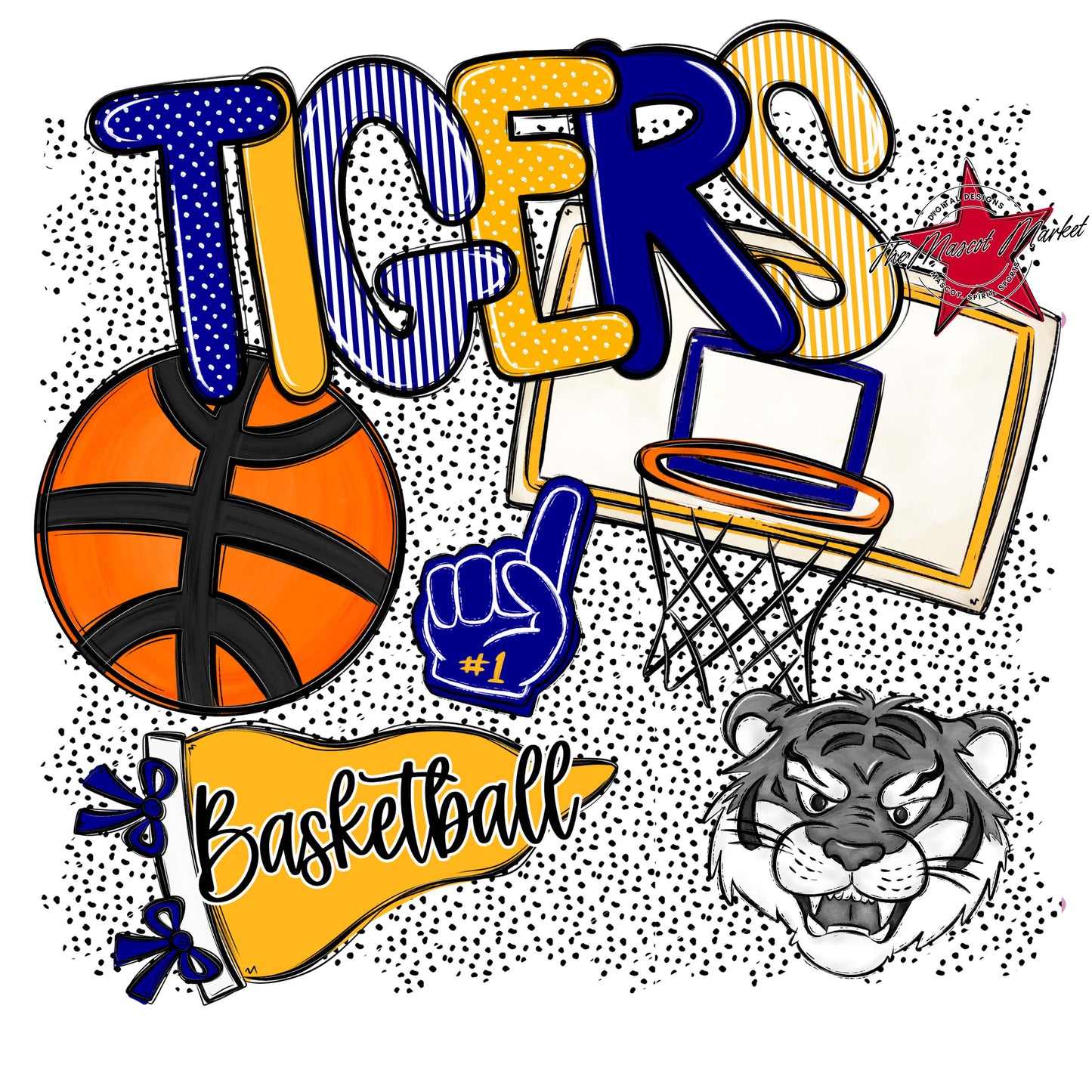 Tigers Basketball Spirit-Blue & Yellow