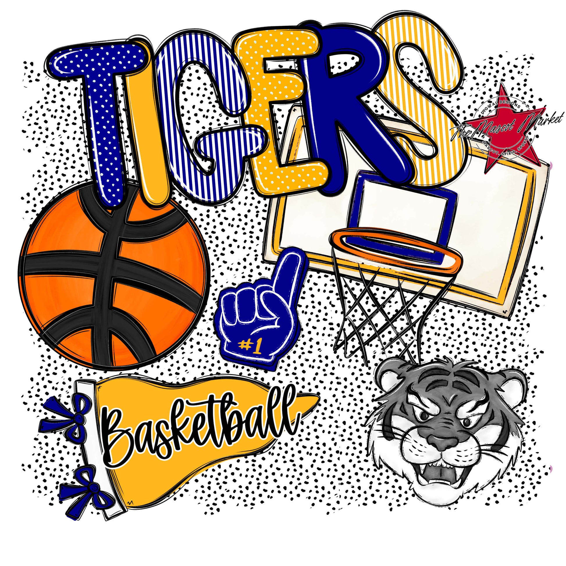 Tigers Basketball Spirit-Blue & Yellow