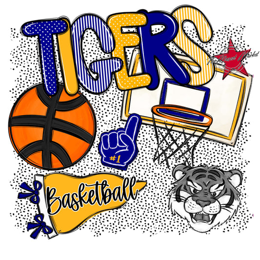 Tigers Basketball Spirit-Blue & Yellow