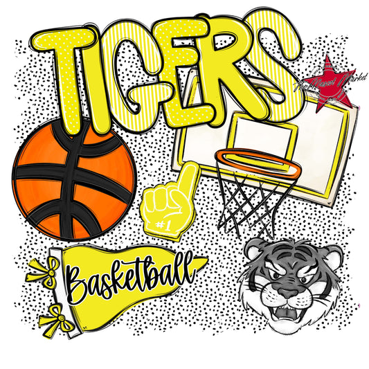 Tigers Basketball Spirit-Bright Yellow