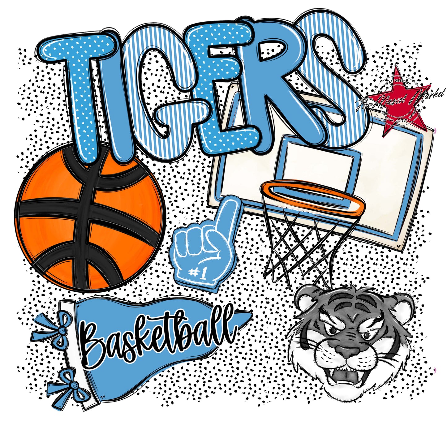 Tigers Basketball Spirit-Carolina Blue
