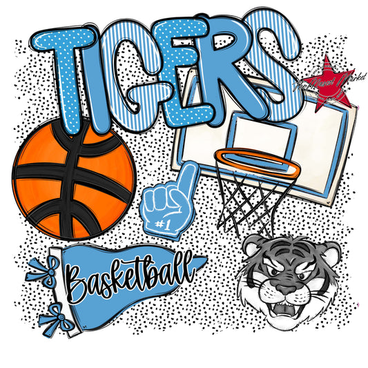 Tigers Basketball Spirit-Carolina Blue