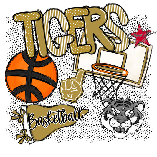 Tigers Basketball Spirit-Gold