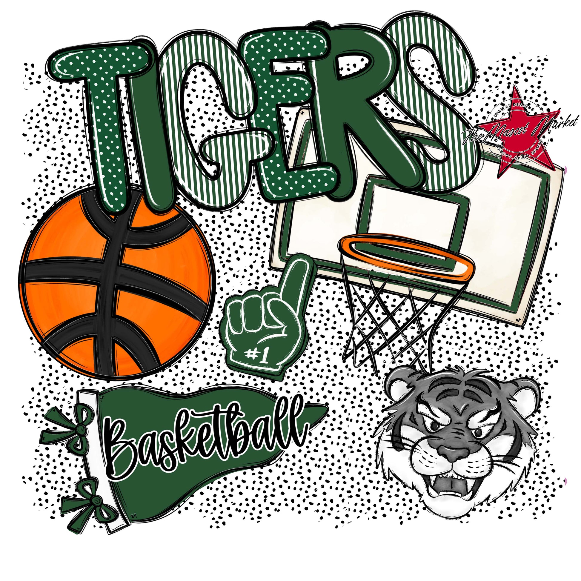 Tigers Basketball Spirit-Green