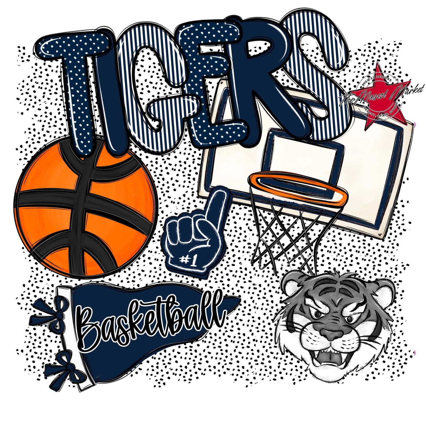 Tigers Basketball Spirit-Navy
