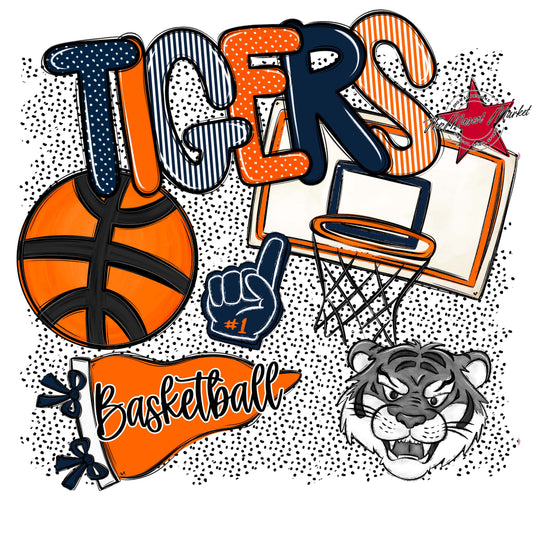Tigers Basketball Spirit-Navy & Orange