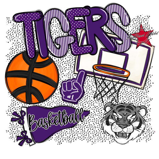 Tigers Basketball Spirit-Purple