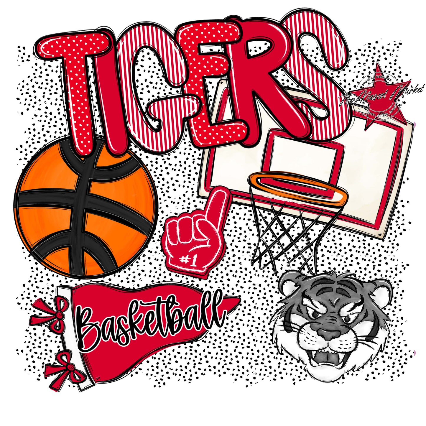 Tigers Basketball Spirit-Red