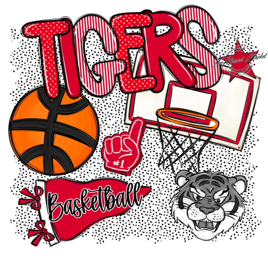 Tigers Basketball Spirit-Red