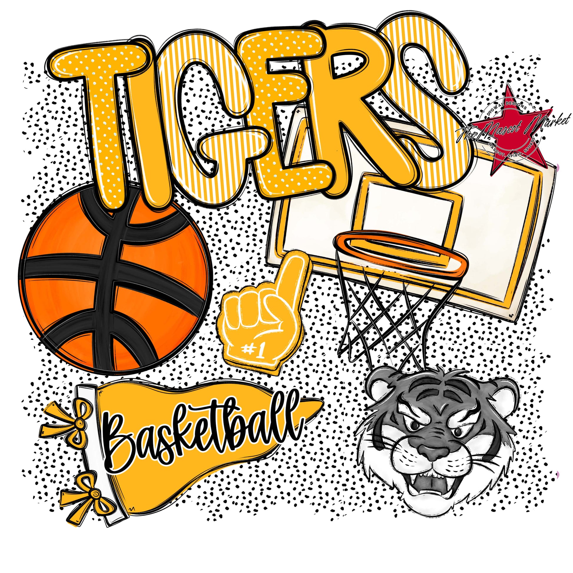 Tigers Basketball Spirit-Yellow