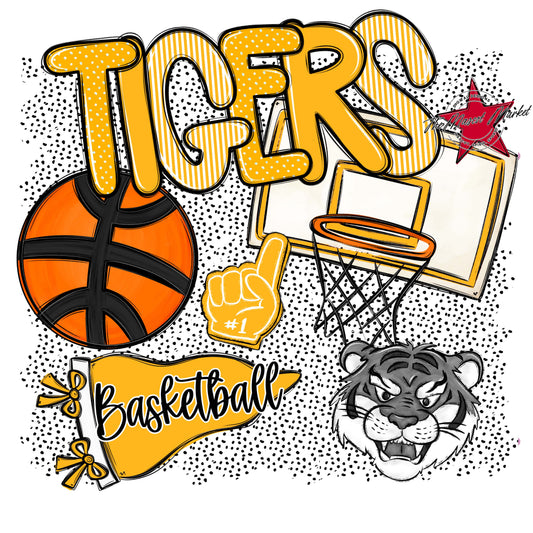 Tigers Basketball Spirit-Yellow