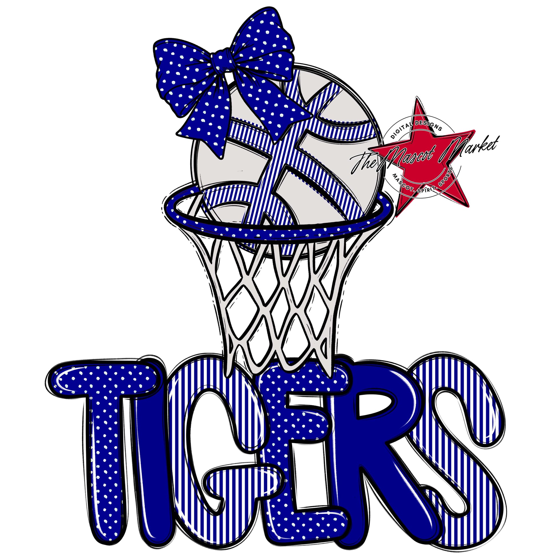 Tigers Basketball Spirit Design-Blue