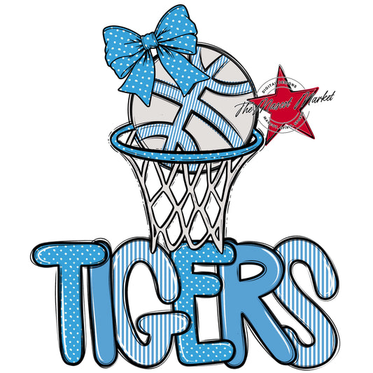 Tigers Basketball Spirit Design-Carolina Blue