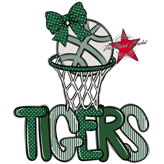 Tigers Basketball Spirit Design-Green
