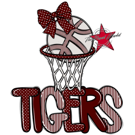 Tigers Basketball Spirit Design-Maroon