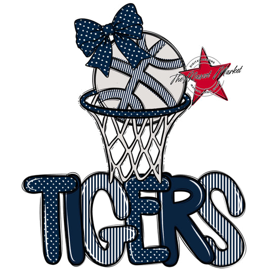 Tigers Basketball Spirit Design-Navy
