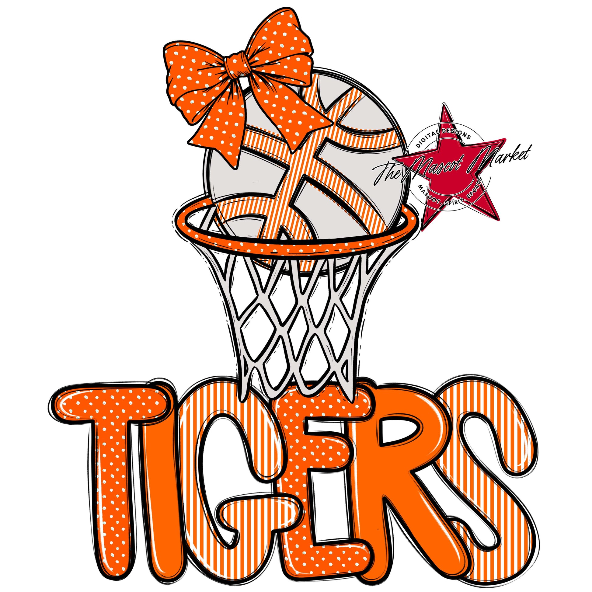 Tigers Basketball Spirit Design-Orange