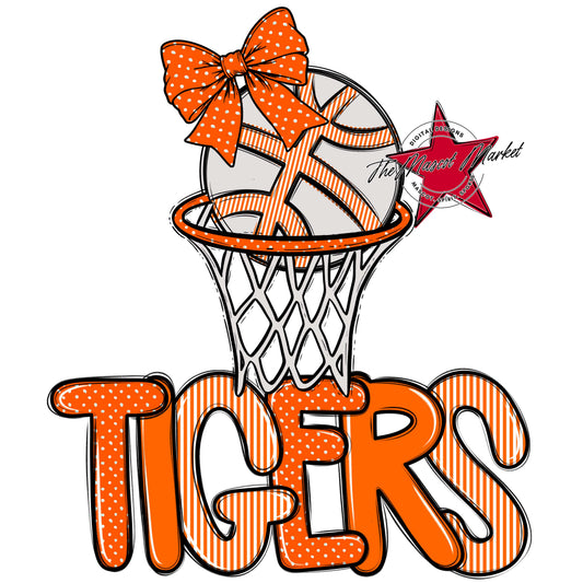 Tigers Basketball Spirit Design-Orange