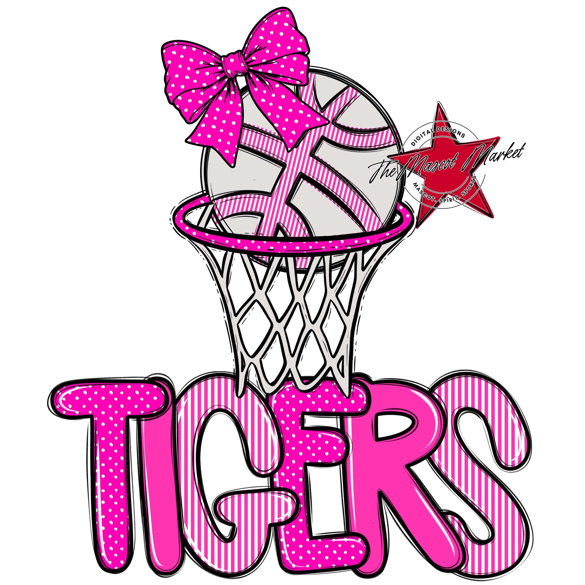 Tigers Basketball Spirit Design-Pink