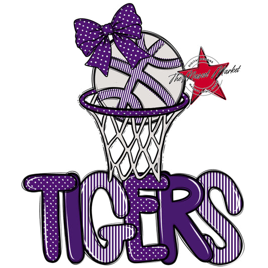 Tigers Basketball Spirit Design-Purple