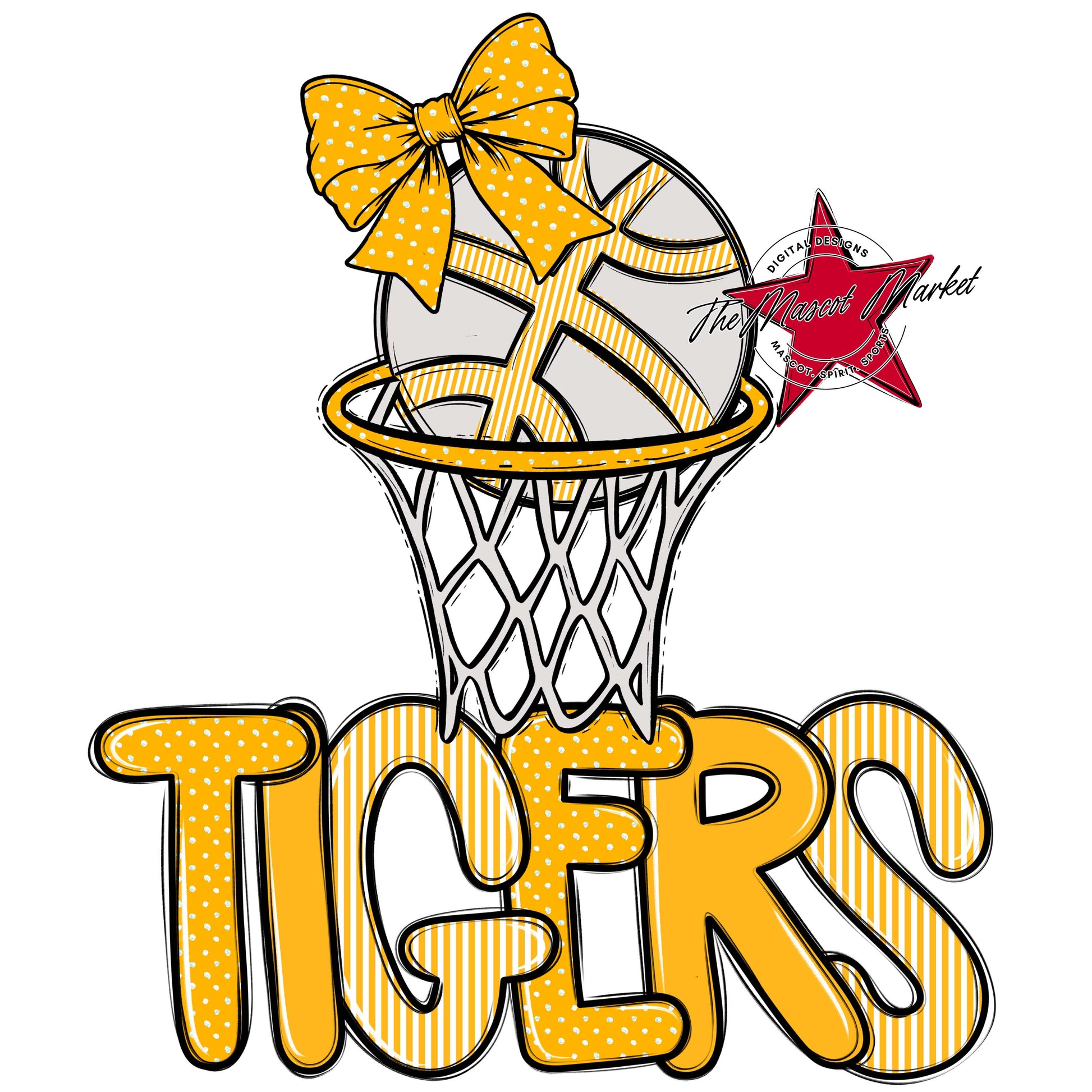 Tigers Basketball Spirit Design-Yellow