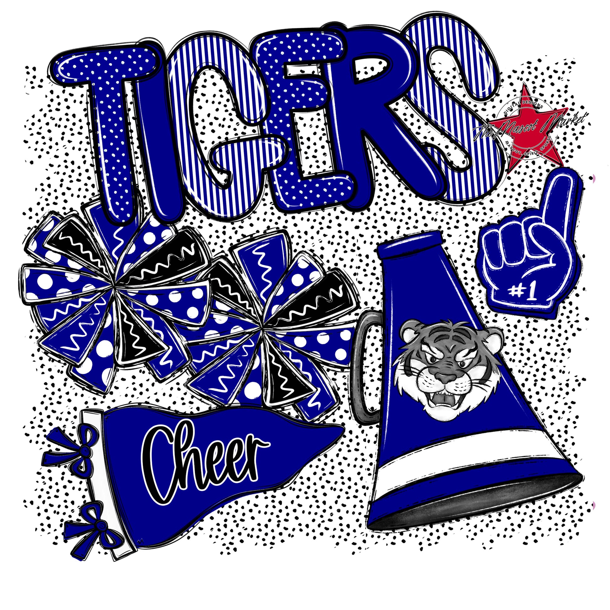 Tigers Cheer Spirit-Blue