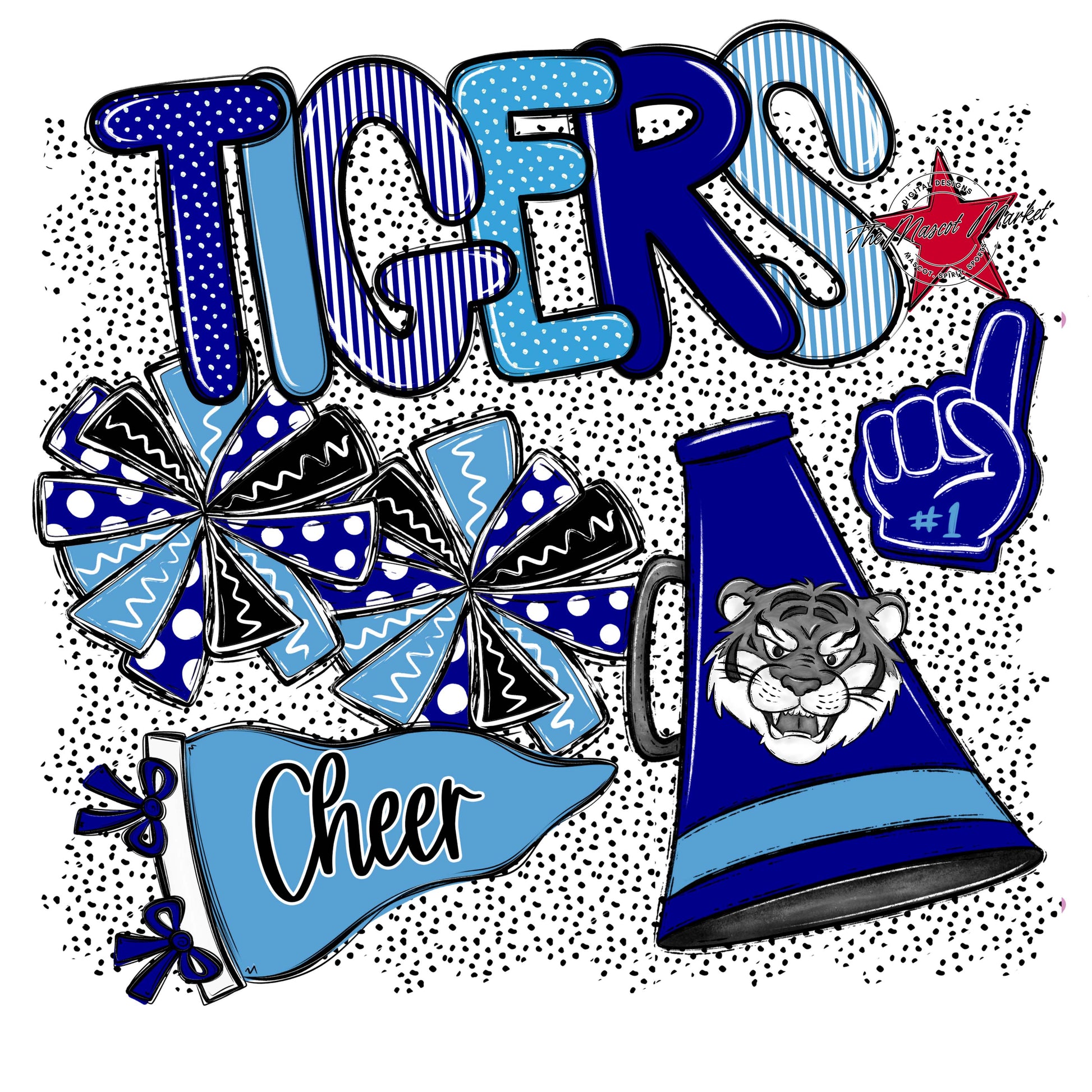 Tigers Cheer Spirit-Blue & Carolina Blue