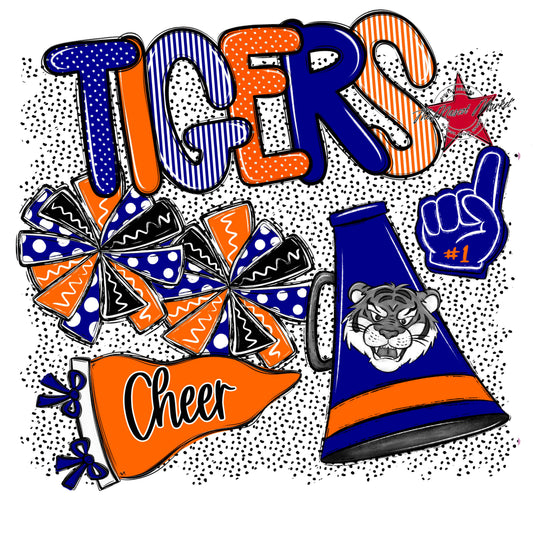 Tigers Cheer Spirit-Blue & Orange