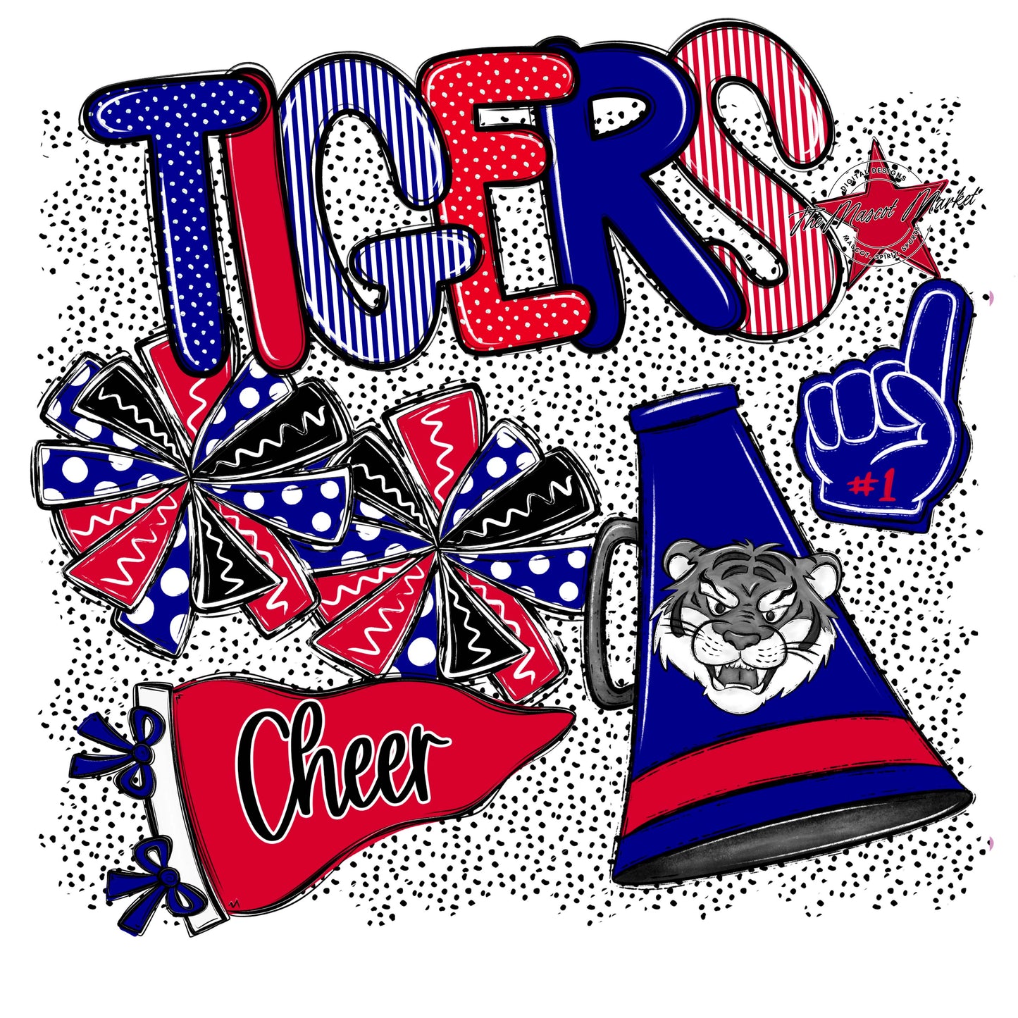 Tigers Cheer Spirit-Blue & Red